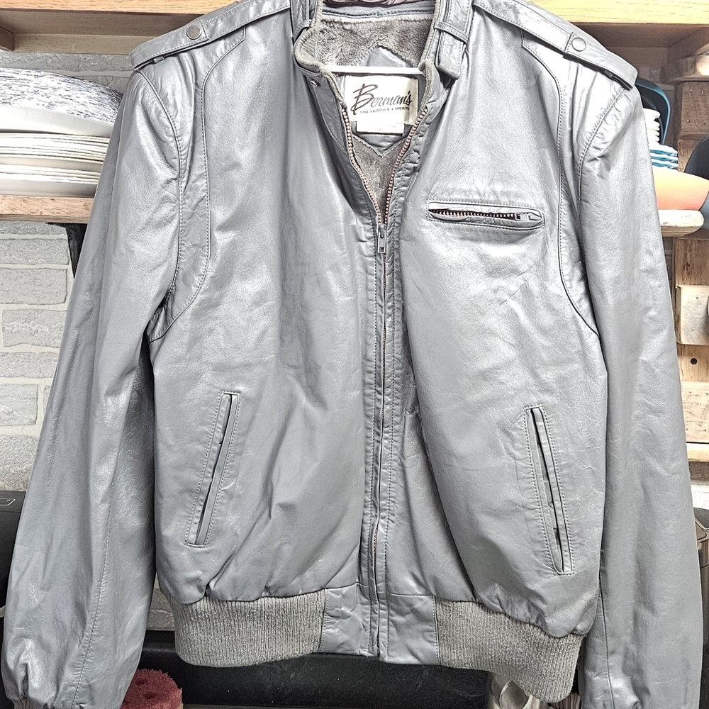 Vintage Mens and Women's Bermans Genuine Leather Jackets. Removable liners.